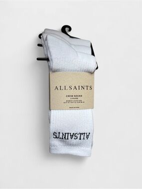 AllSaints Women’s Crew Socks - Pack of 3- White